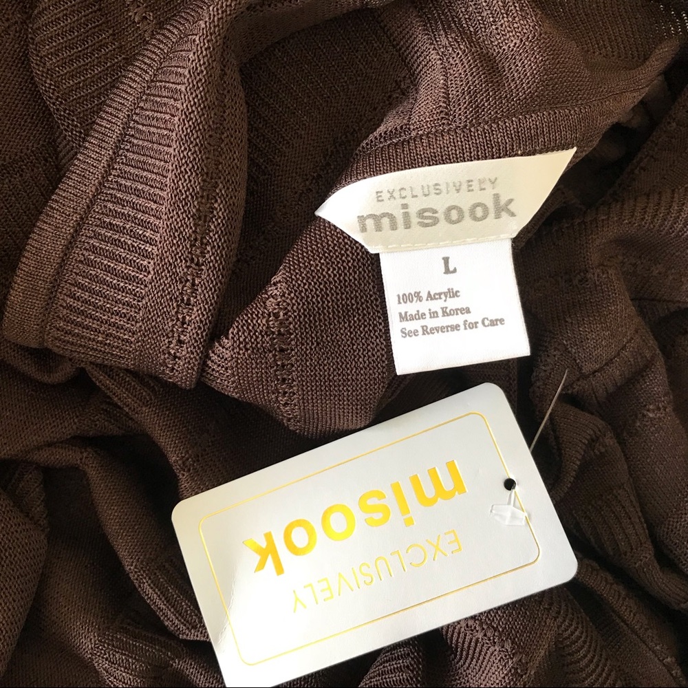 Exclusively Misook L NWT Brown Open Light Cardigan - Picture 7 of 8